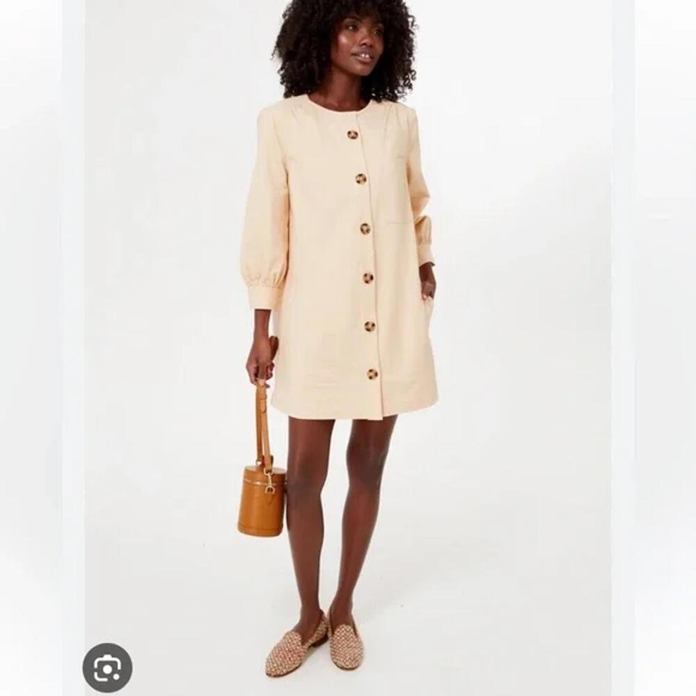 Tuckernuck Blake Shift Shirt Dress Size Large NWT Tan/Beige/Peach